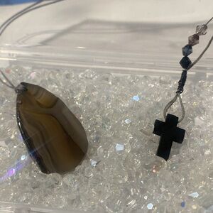 Black Cross and Agate Stone-bookmark
